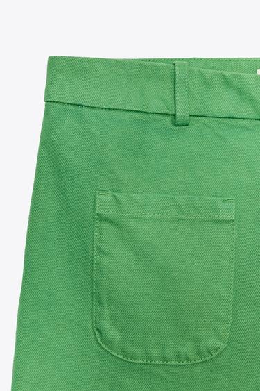 LIMITED EDITION HIGH-WAIST TROUSERS - Green by Zara - Image 6