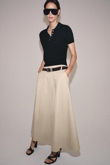 SHORT SLEEVE KNIT POLO SHIRT - Black by Zara