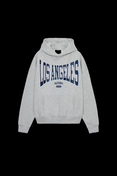 SUDADERA TEXTO BRILLO - Gris vigoré de Zara - Imagen 0