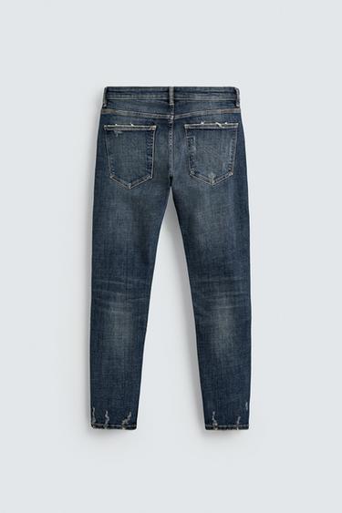 RIPPED SKINNY FIT JEANS - Blue by Zara - Image 7