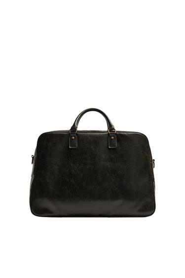 REISETASCHE MIT CRAQUELÉ-OPTIK - Braun von Zara