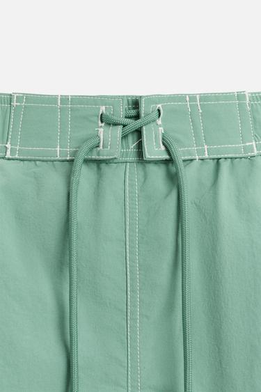 MAILLOT DE BAIN MOYEN DÉLAVÉ CONTRASTE - Vert de Zara - Image 2
