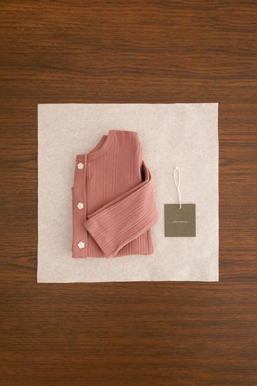 ZARA TIMELESS - PLAIN COTTON PYJAMAS WITH BUTTONS - Pink by Zara - Image 1
