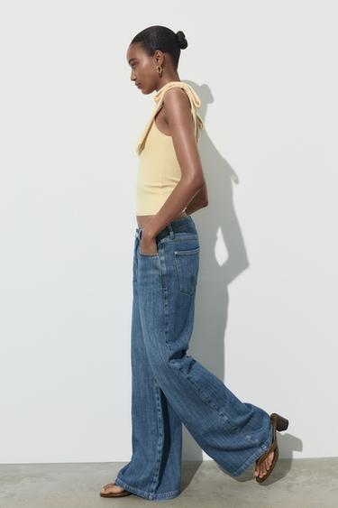 TOP LACETS STRETCH - Jaune clair de Zara - Image 4