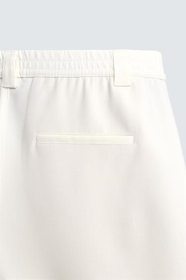 RELAXED FIT BERMUDA SHORTS WITH SIDE PLEATS - Oyster-white by Zara - Image 9
