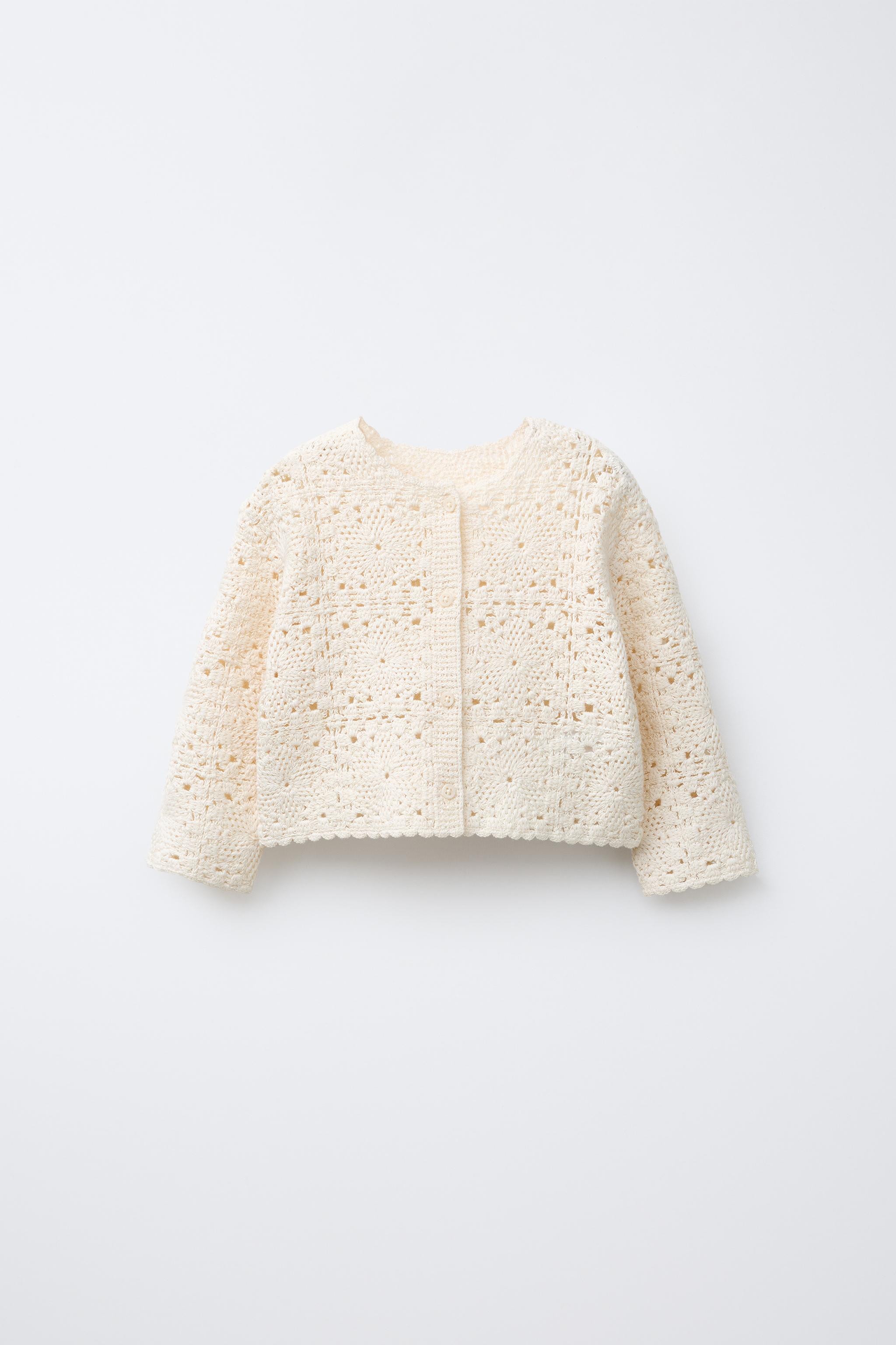 Cream Open Crochet Cropped Cardigan with Tank Top | Lime