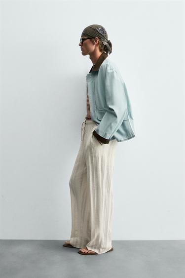 CONTRAST COLLAR JACKET - Light blue de Zara - Image 3
