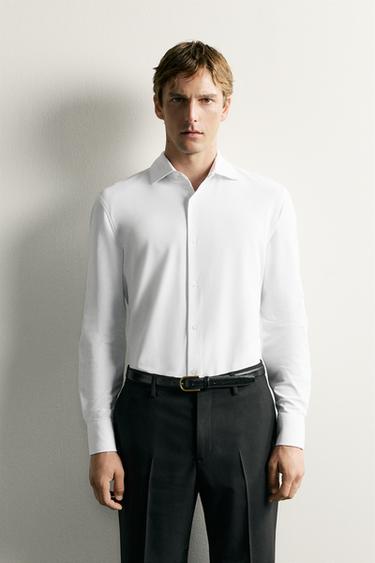 Zara TEXTURED REGULAR FIT SHIRT - White