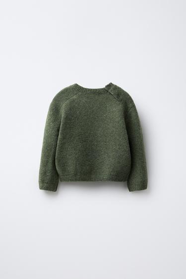EMBROIDERED TREE KNIT JUMPER - Mid-green by Zara - Image 1
