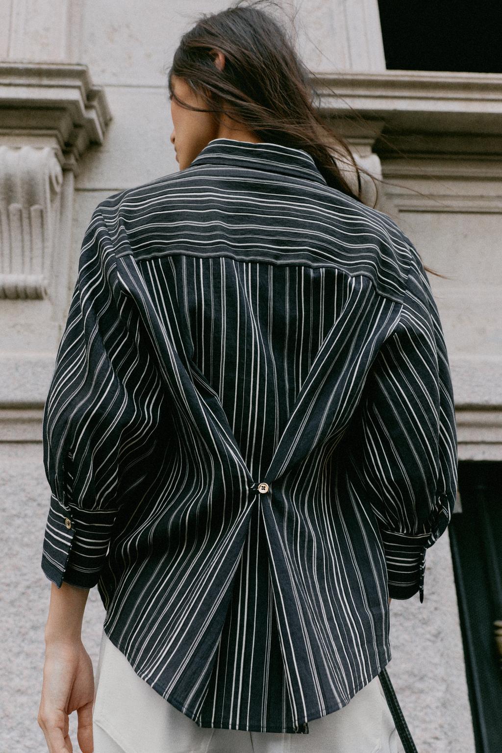 STRIPED 3/4 SLEEVE SHIRT