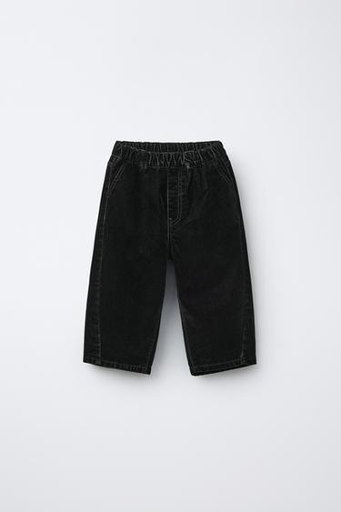 VELVET BAGGY TROUSERS - Black by Zara