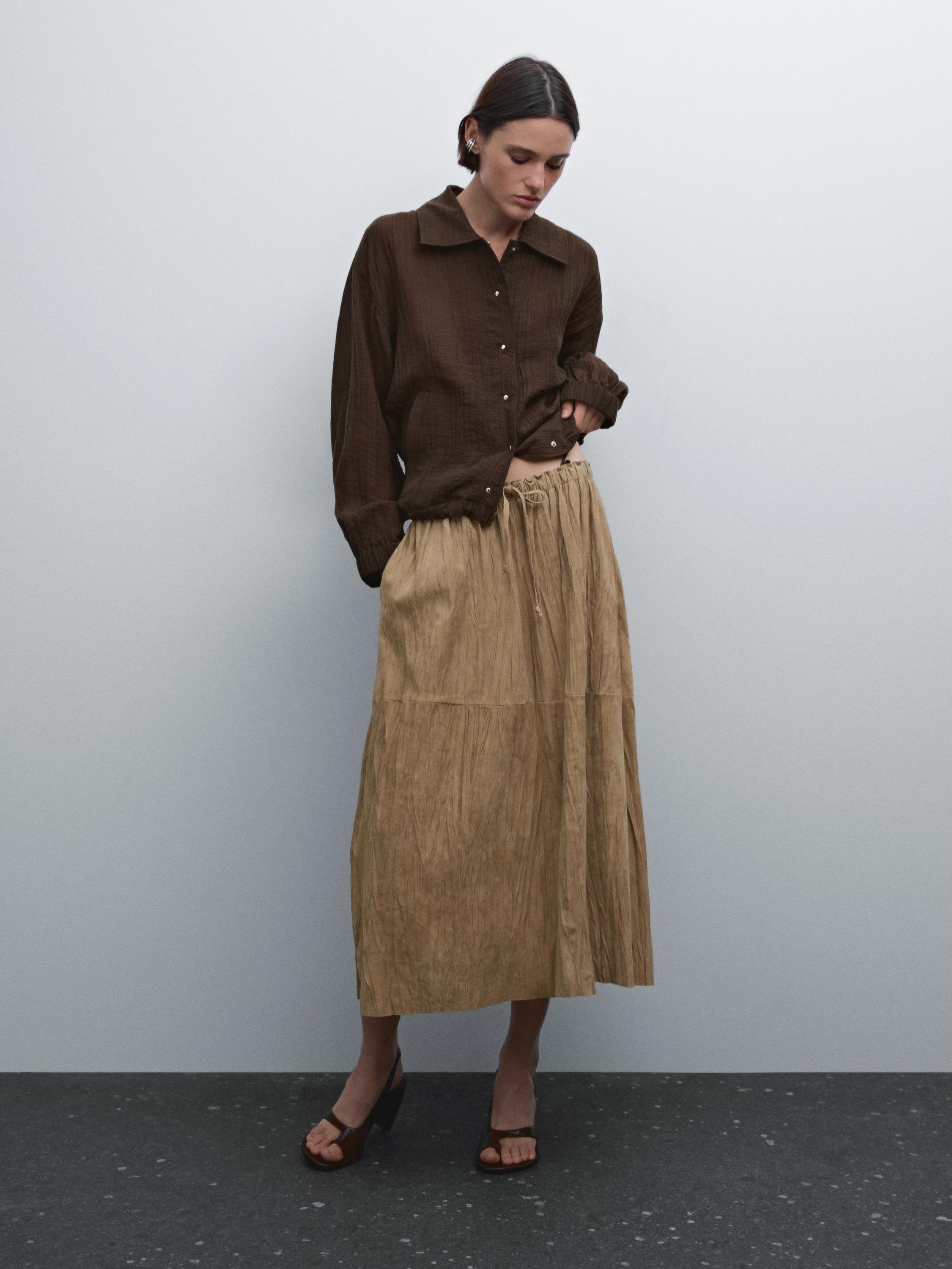 Letty Midi Pencil Skirt - Khaki – The Frankie Shop