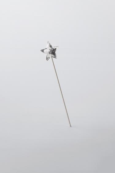SEQUINNED COSTUME STAR WAND - Silver by Zara
