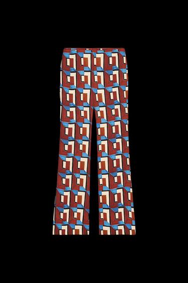 Zara ZW COLLECTION PRINTED FLARE PANTS - Printed - Image 0