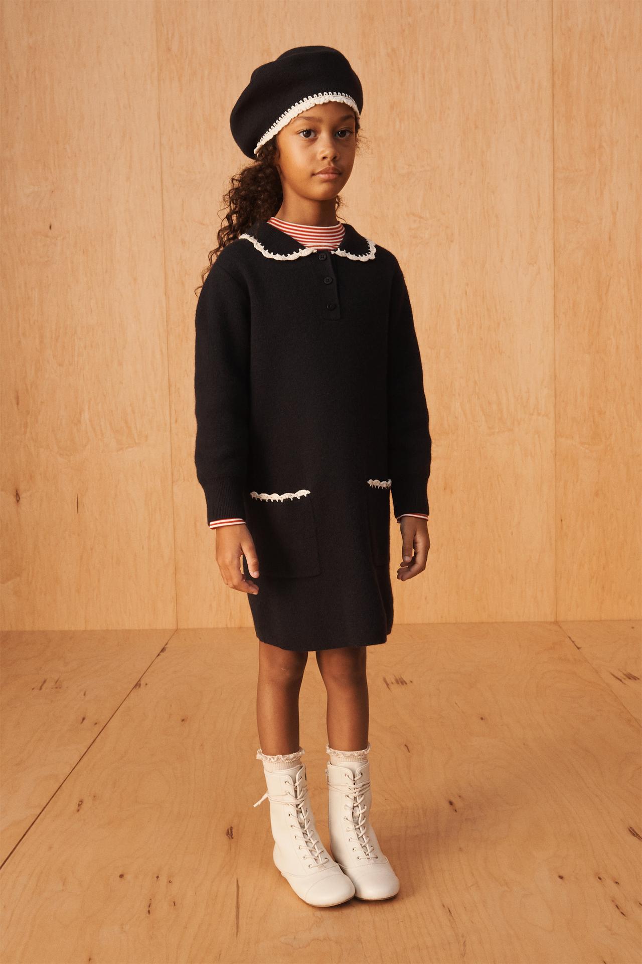 LIMITED EDITION 100% WOOL CROCHET EMBROIDERED DRESS