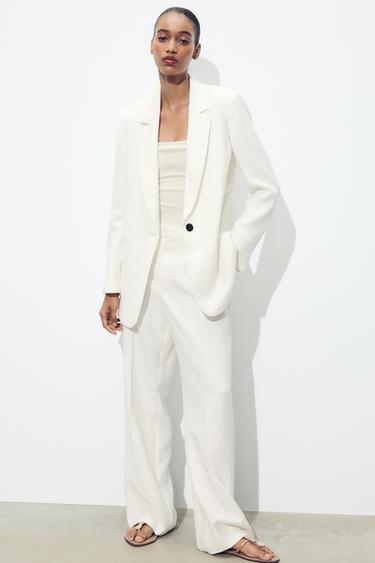 PANTALÓN RECTO EFECTO ARRUGADO - Crudo de Zara