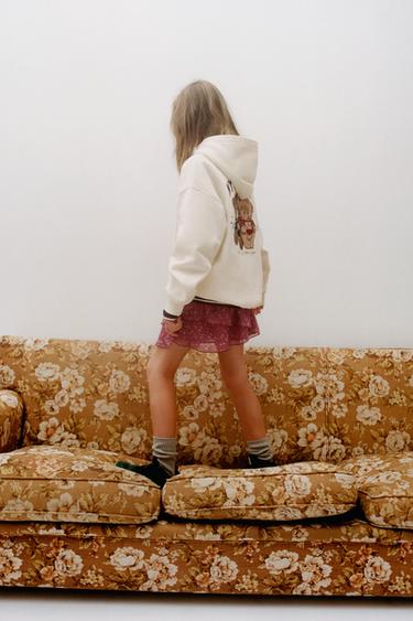 חצאית ברמודה עם הדפס פרפרים - פטל אדום של Zara