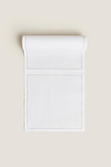 LOT SERVIETTES RÉUTILISABLES (LOT DE 20) - Blanc / Gris de Zara - Image 3