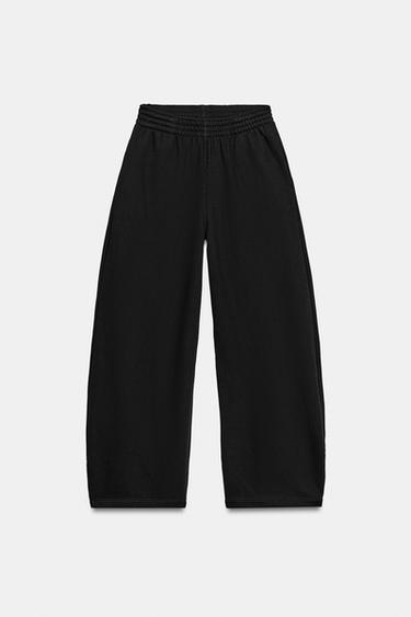 Zara BARREL SWEATPANTS - Black