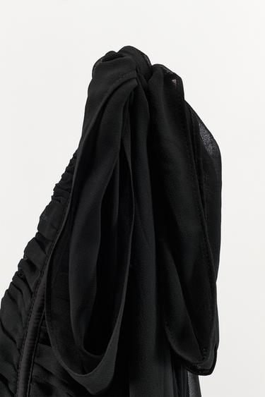 TOP BUSTIER DRAPÉ BIMATIÈRE - Noir de Zara - Image 6