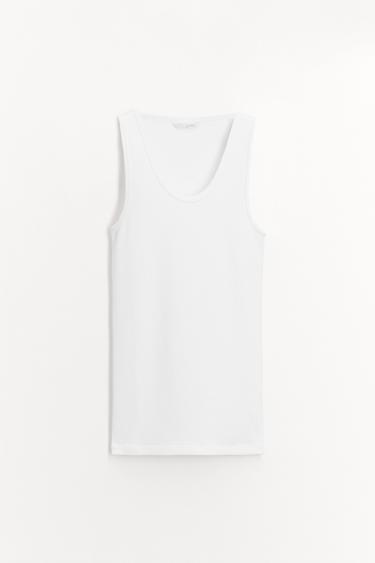 COTTON MODAL VEST TOP - White by Zara - Image 0