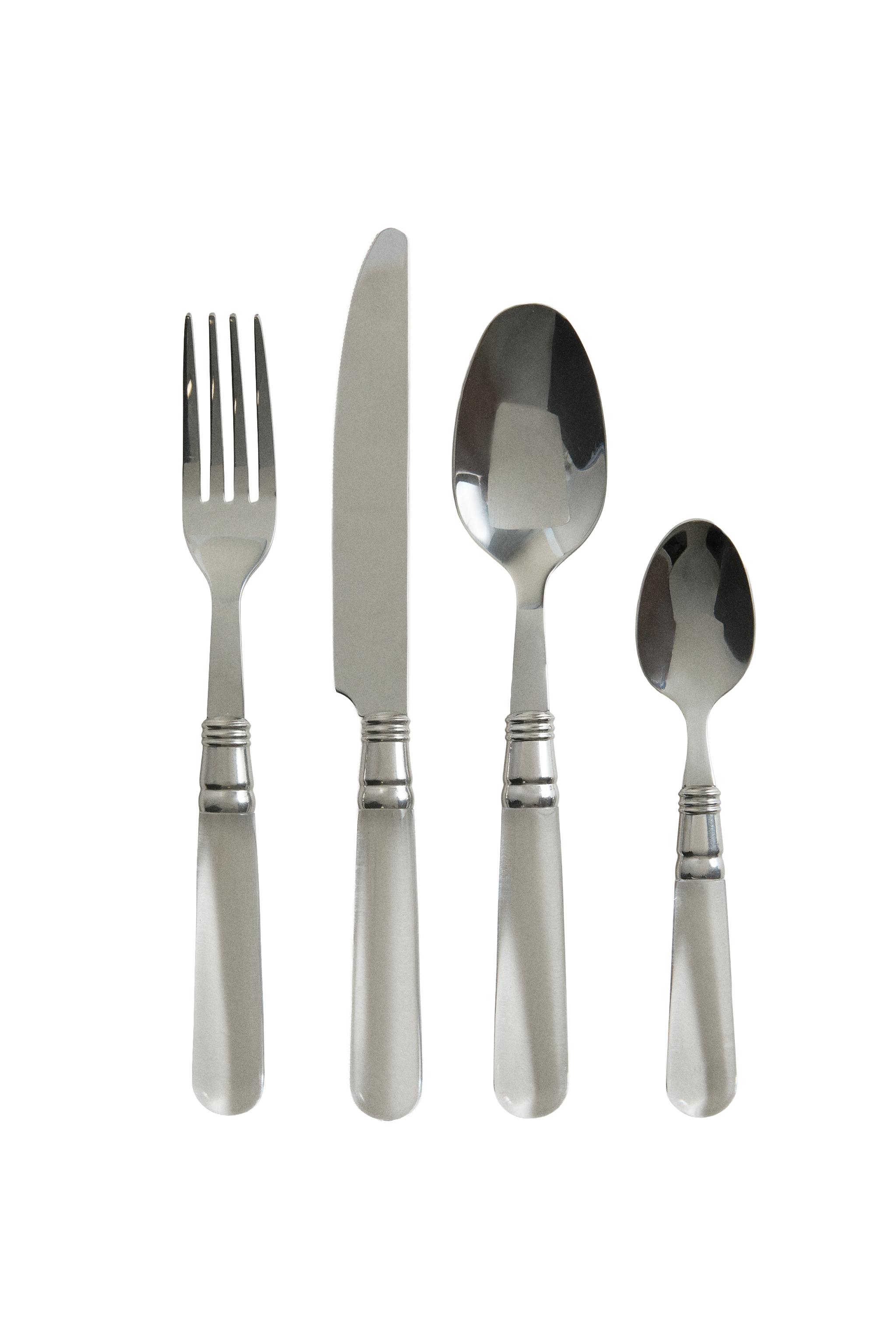 CUTLERY SET WITH TRANSPARENT HANDLE (SET OF 4) - Transparent