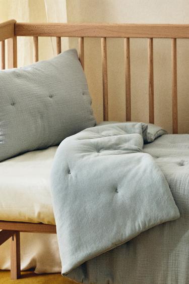 CHILDREN'S PLAIN MUSLIN BEDSPREAD - Green by Zara - Image 5