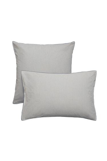 Zara STRIPED SEERSUCKER PILLOWCASE WITH PIPING - Blue