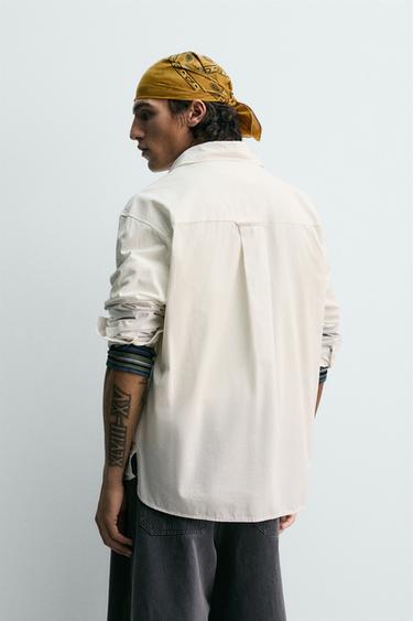 CHEMISE RELAXED FIT EN COTON - Blanc de Zara - Image 2