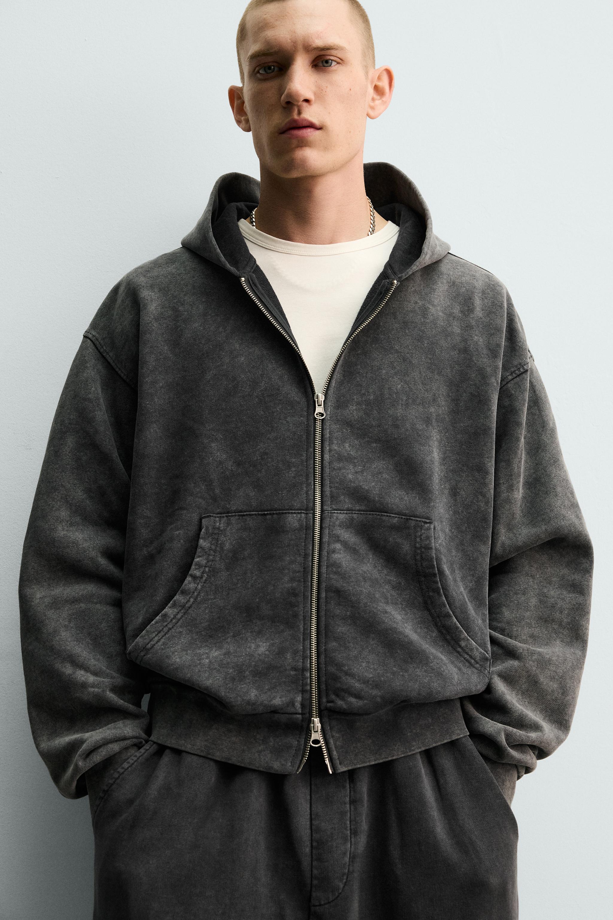 SWEAT DÉLAVÉ ZIPPÉ À CAPUCHE