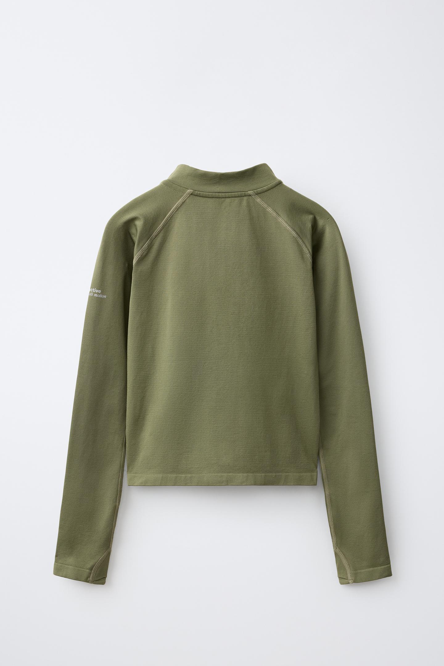 Детская толстовка Zara Seamless Sporty Zip, цвет: Хаки — фото 3
