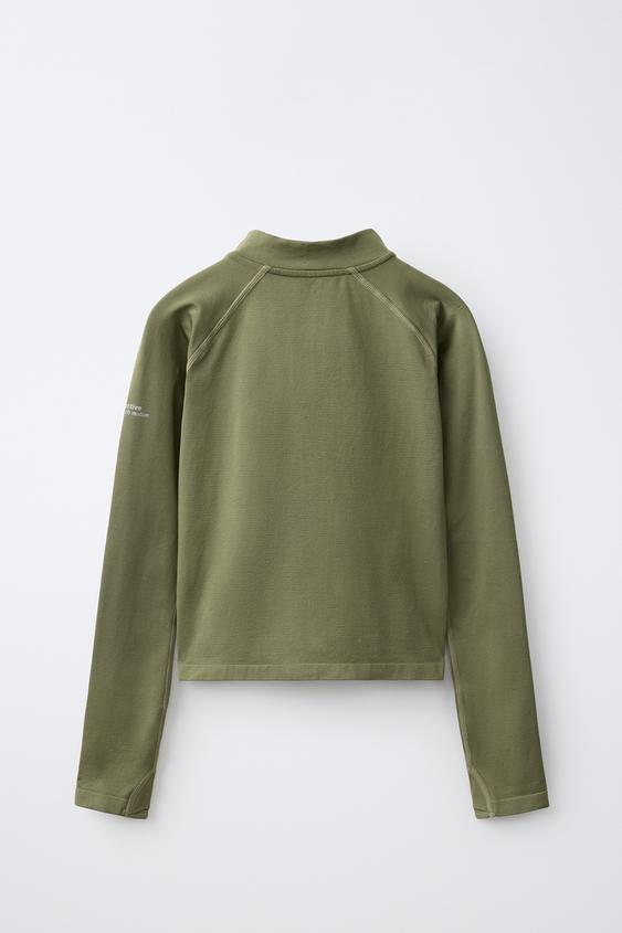 SWEAT ZIPPÉ SEAMLESS SPORTY - Kaki de Zara - Image 1