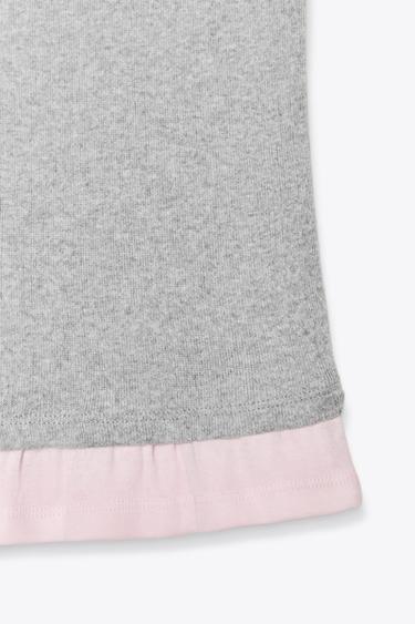 T-SHIRT DOUBLE ASYMÉTRIQUE - Gris chiné de Zara - Image 5