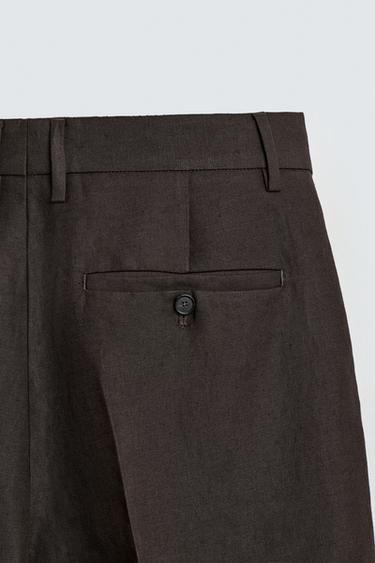 100% LINEN SUIT TROUSERS - Brown by Zara - Image 8
