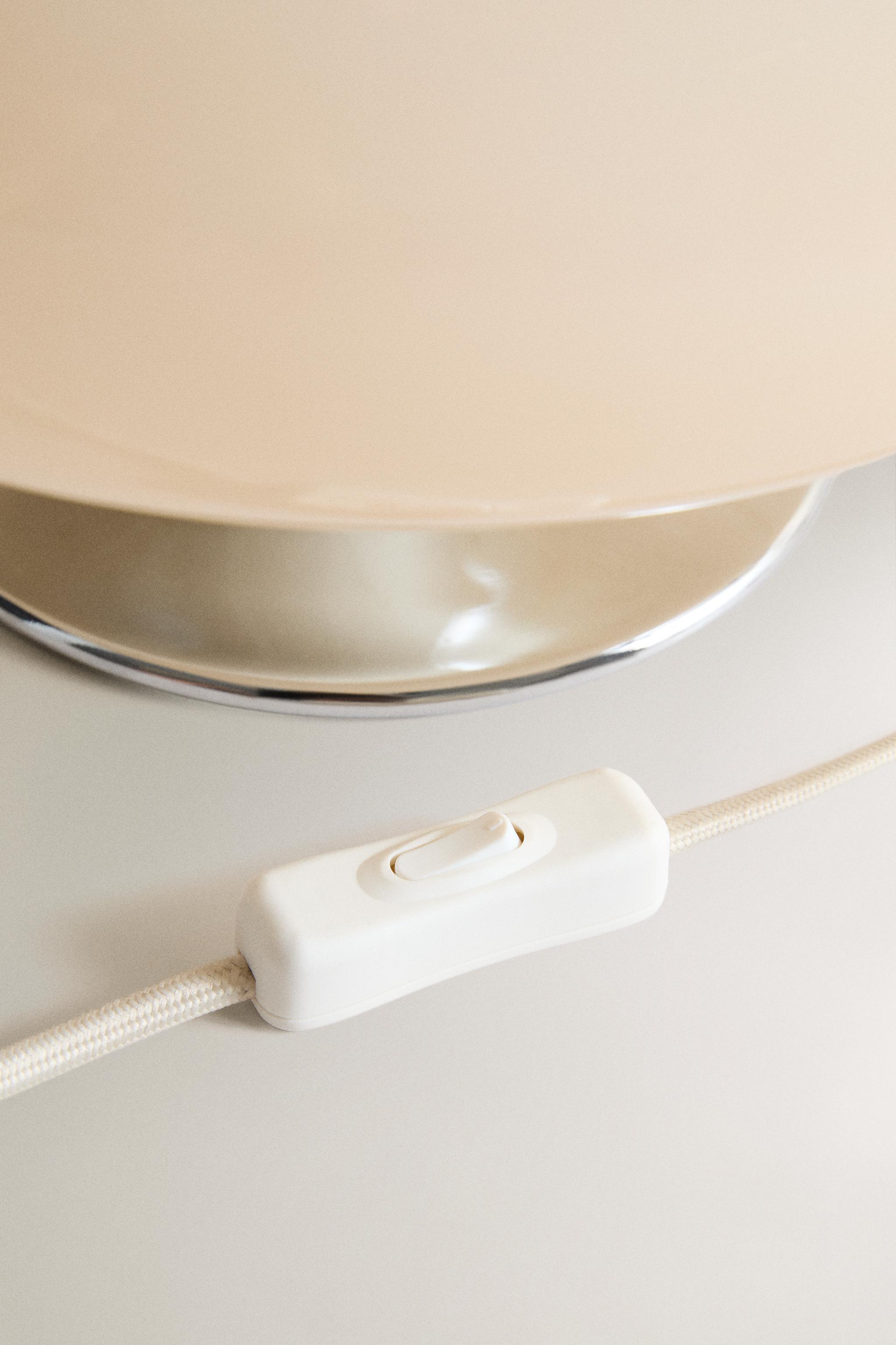 LAMPE DE TABLE EN VERRE ET FER