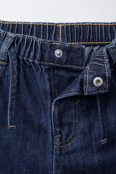 WIDE-LEG DRAWSTRING JEANS - Mid-blue by Zara - Image 2
