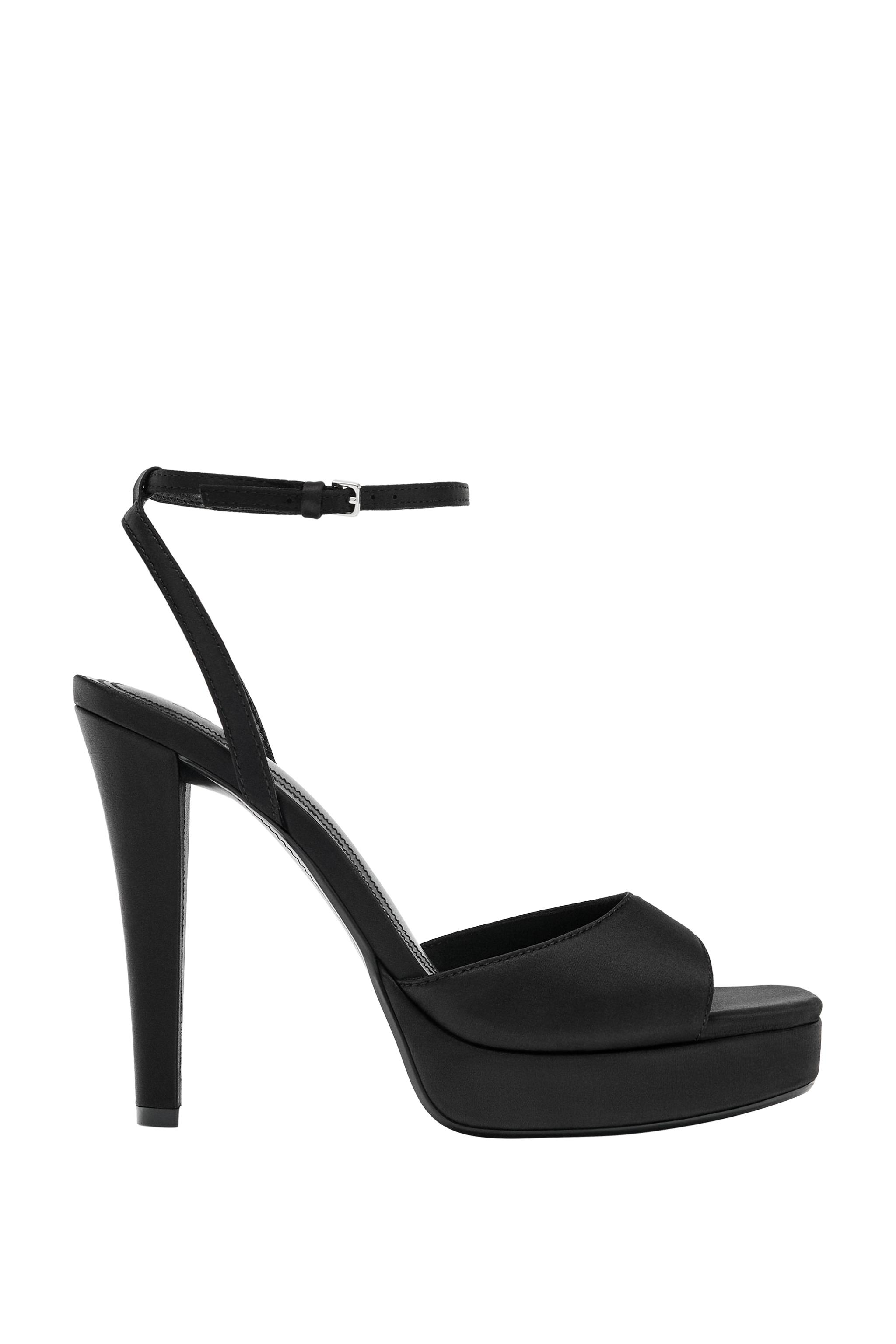 SATIN-EFFECT PLATFORM SANDALS
