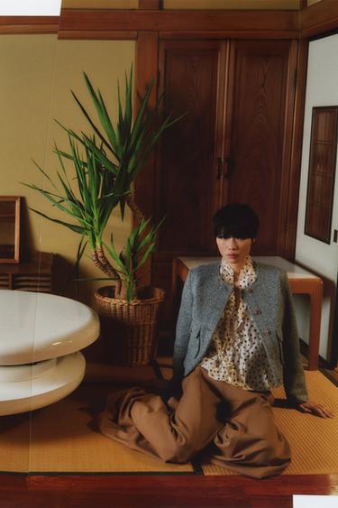 RUFFLED POLKA DOT BLOUSE - Ecru / Brown by Zara