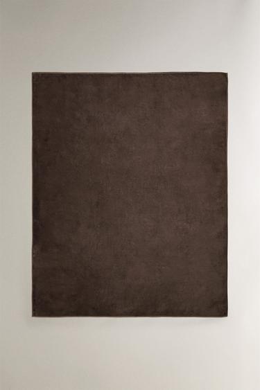 Zara FLEECE BLANKET - Dark brown