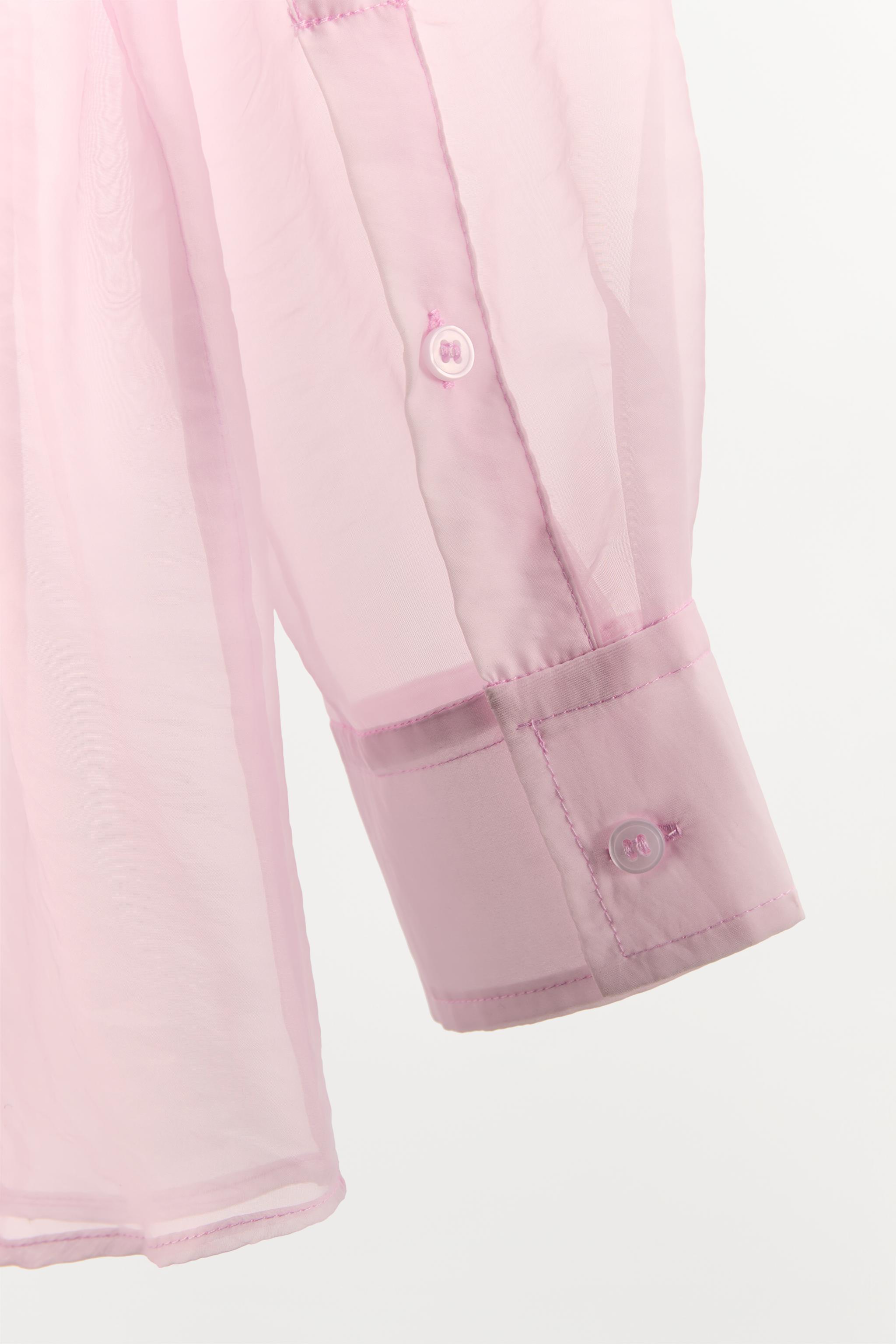 オーバーサイズ コンビ オーガンザシャツ - ピンク | ZARA Japan