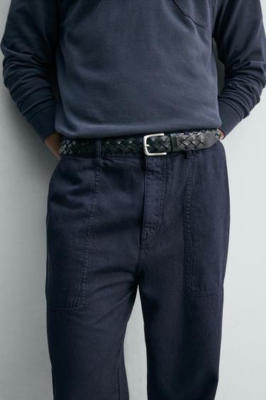 PANTALON STRAIGHT FIT DÉLAVÉ - Bleu de Zara - Image 4