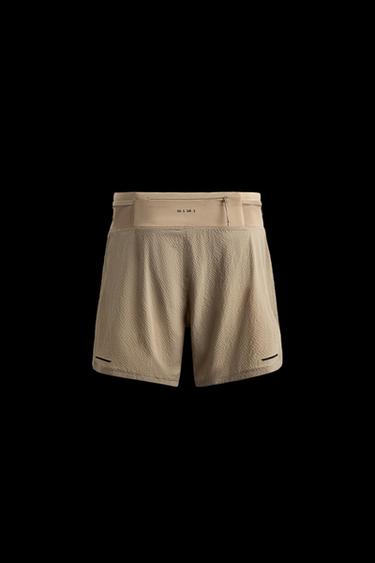 Zara TRAIL RUNNING SHORTS - Beige