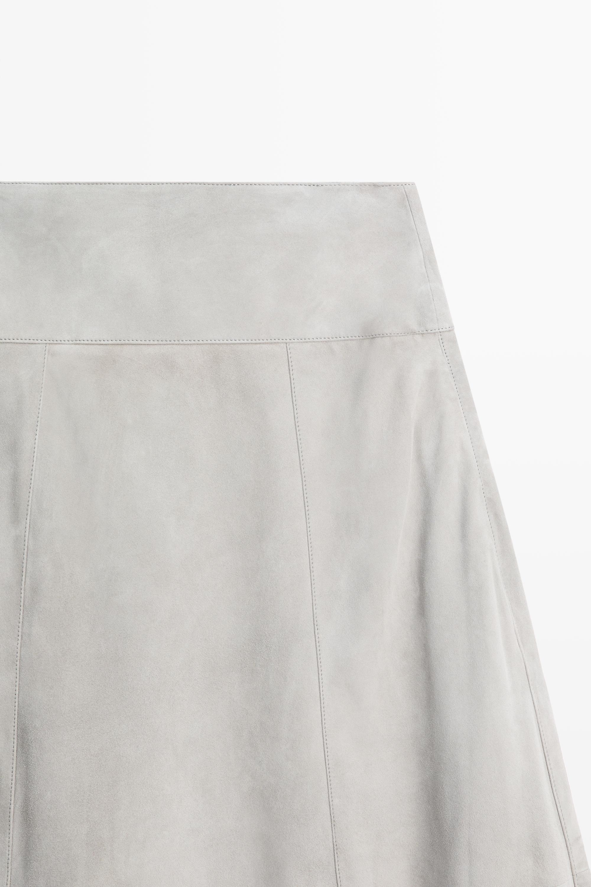 Suede leather sash skirt
