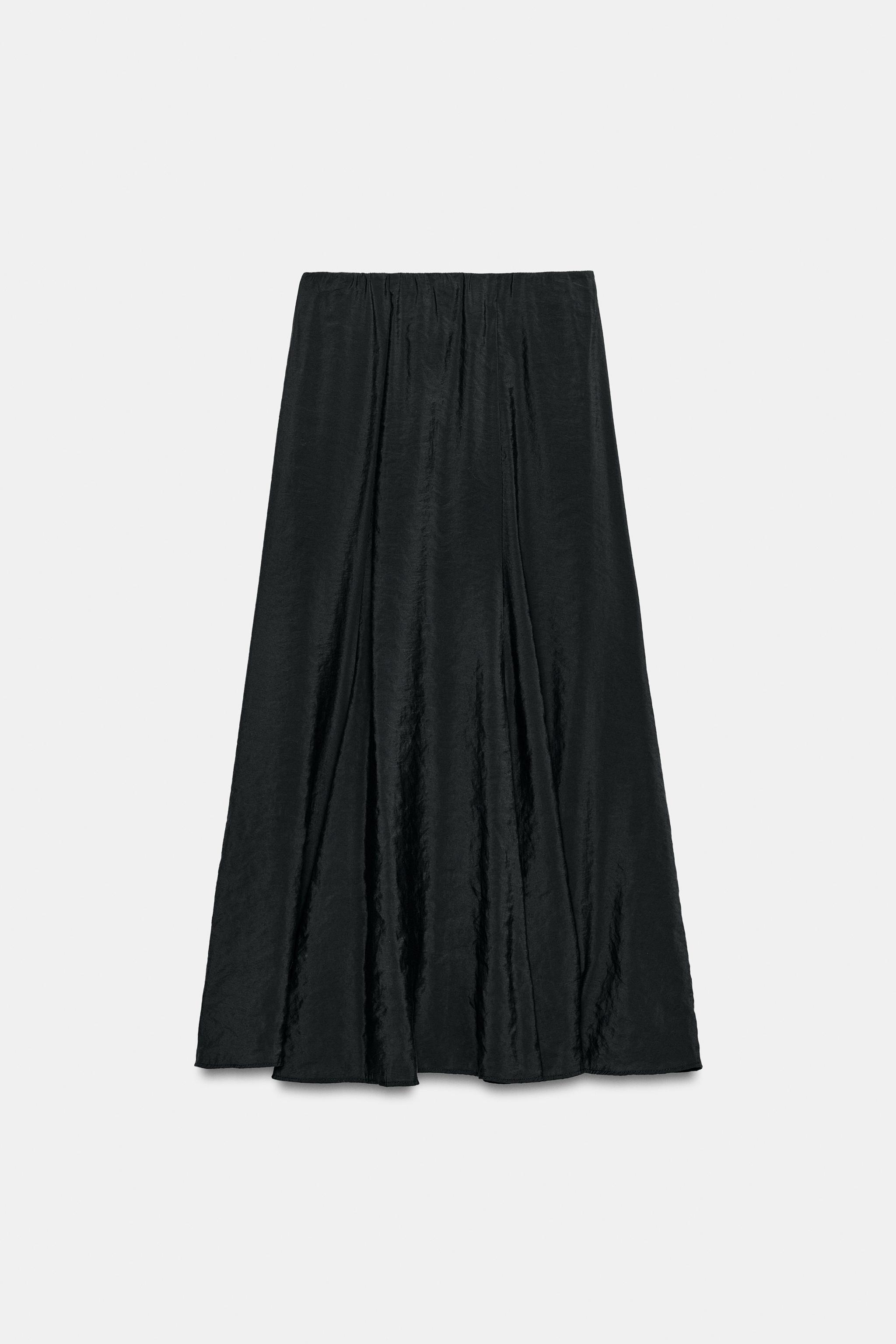 Zara Dökümlü Midi Etek görsel 6
