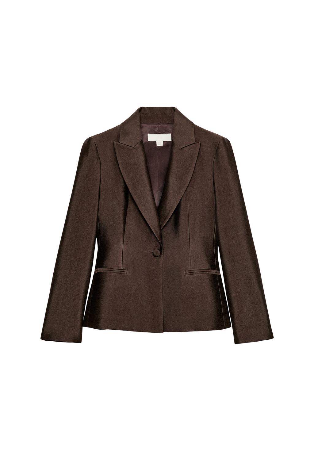 SATIN EFFECT TAILORED BLAZER - image 3