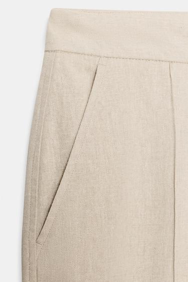 PANTALON SAFARI AVEC LIN - Beige clair de Zara - Image 8