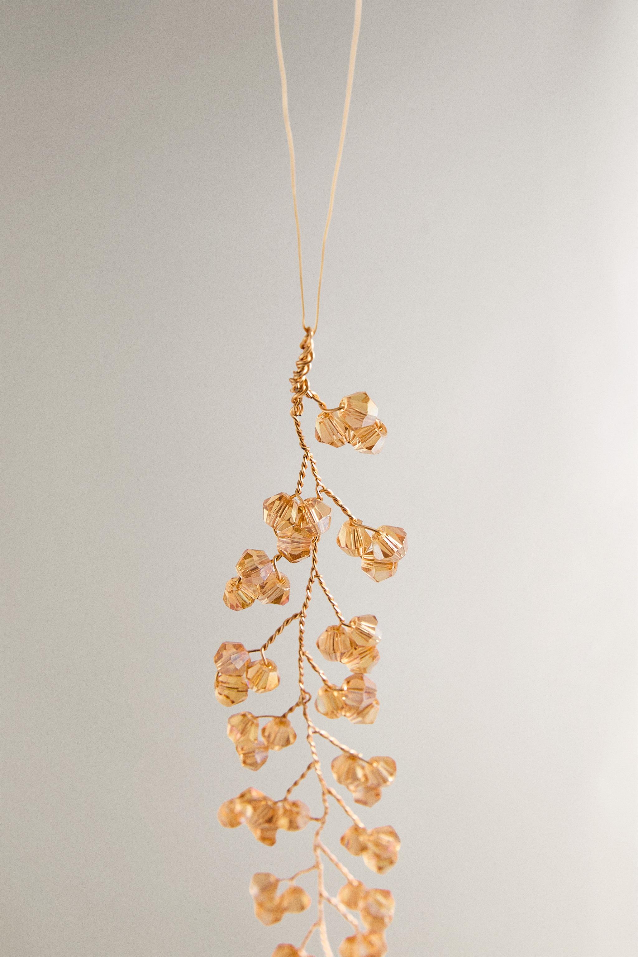 BEADED BRANCH CHRISTMAS TREE ORNAMENT