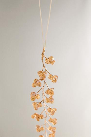 BEADED BRANCH CHRISTMAS TREE DECORATION - Caramel by Zara - Image 2