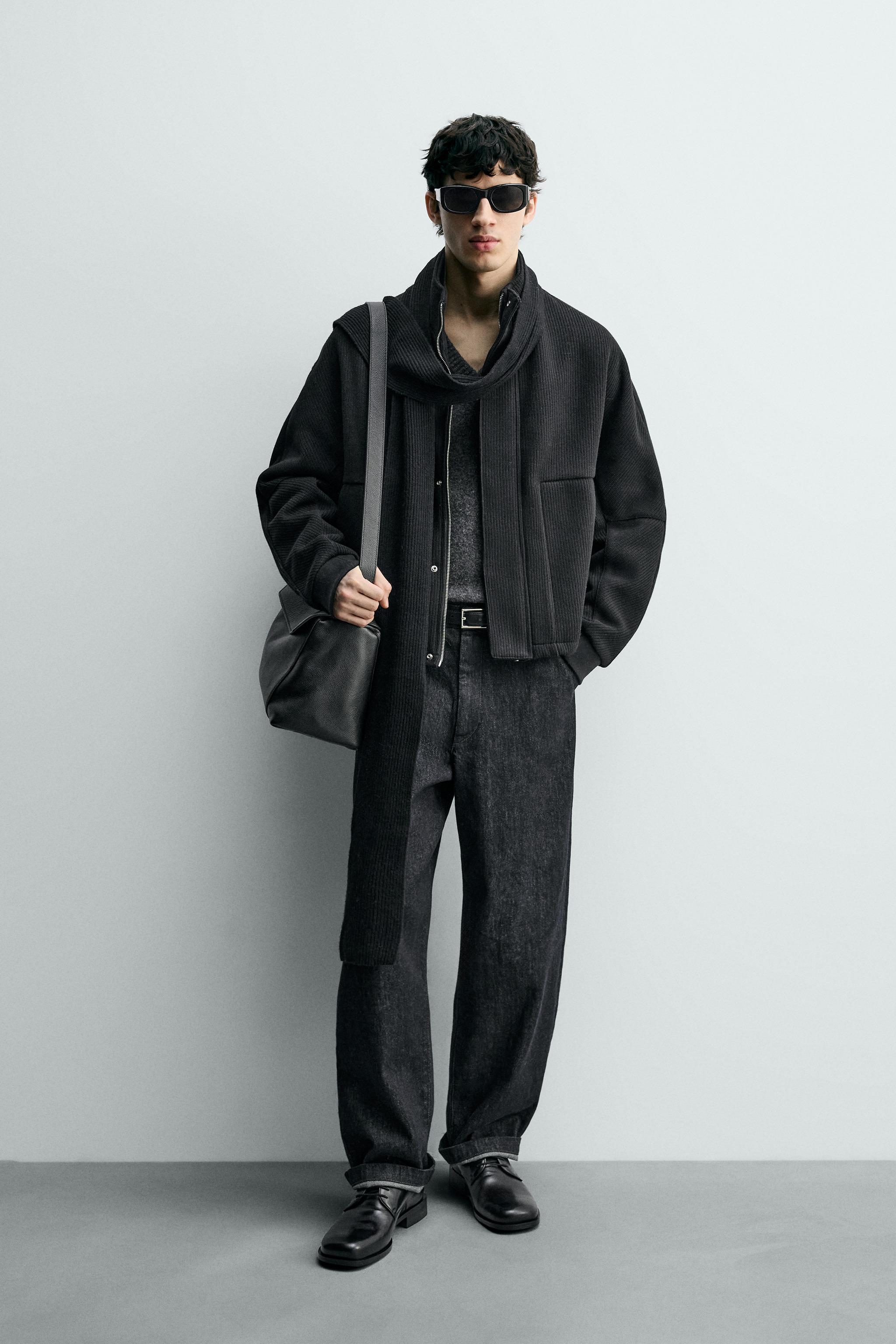 BOXY FIT RIBBED JACKET - Black | ZARA Australia