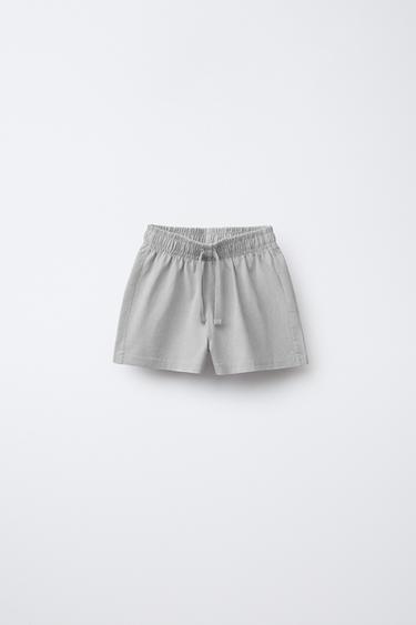 ENSEMBLE T-SHIRT ET BERMUDA TEINT EN PIÈCE - Gris de Zara - Image 3